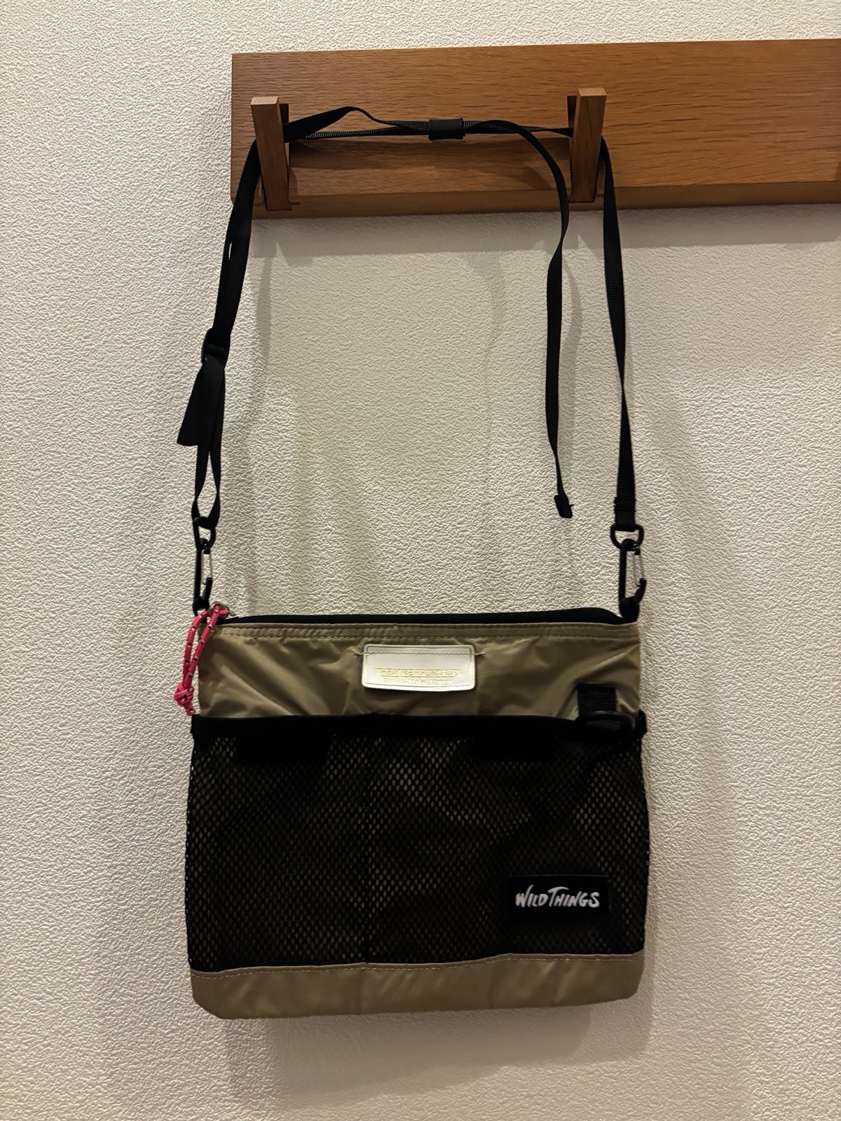 WILD THINGS x THEATRE PRODUCTS Sacoche Shoulder Bag Mesh Beige Black Japan