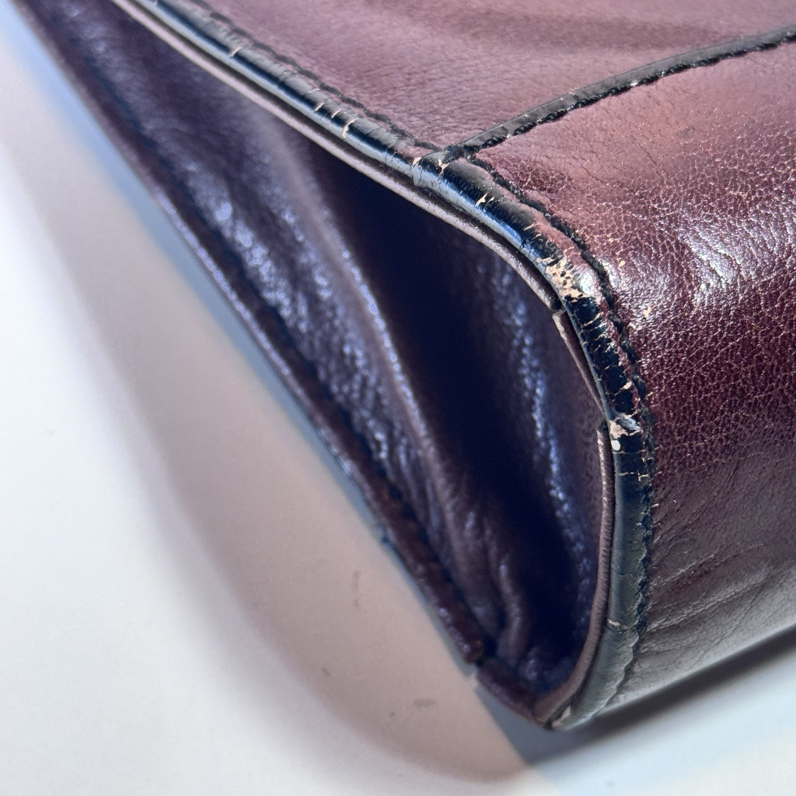 Schlesinger 15″ Leather Briefcase Classic Flap Distressed Rustic Brown Attache