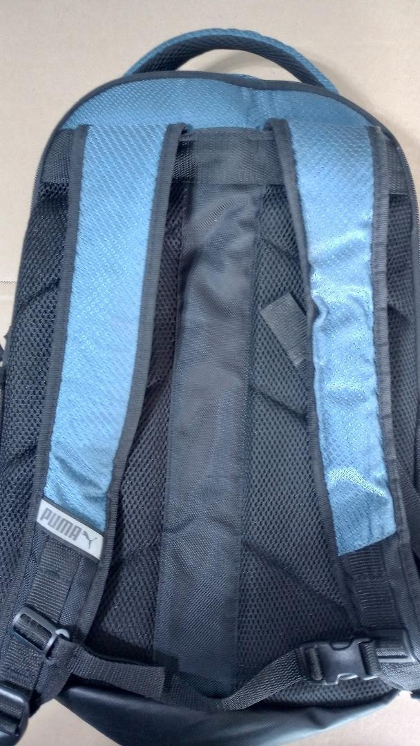 Puma Challenger Water Resistant Backpack 1379569 Blue w/ Black Free US Ship