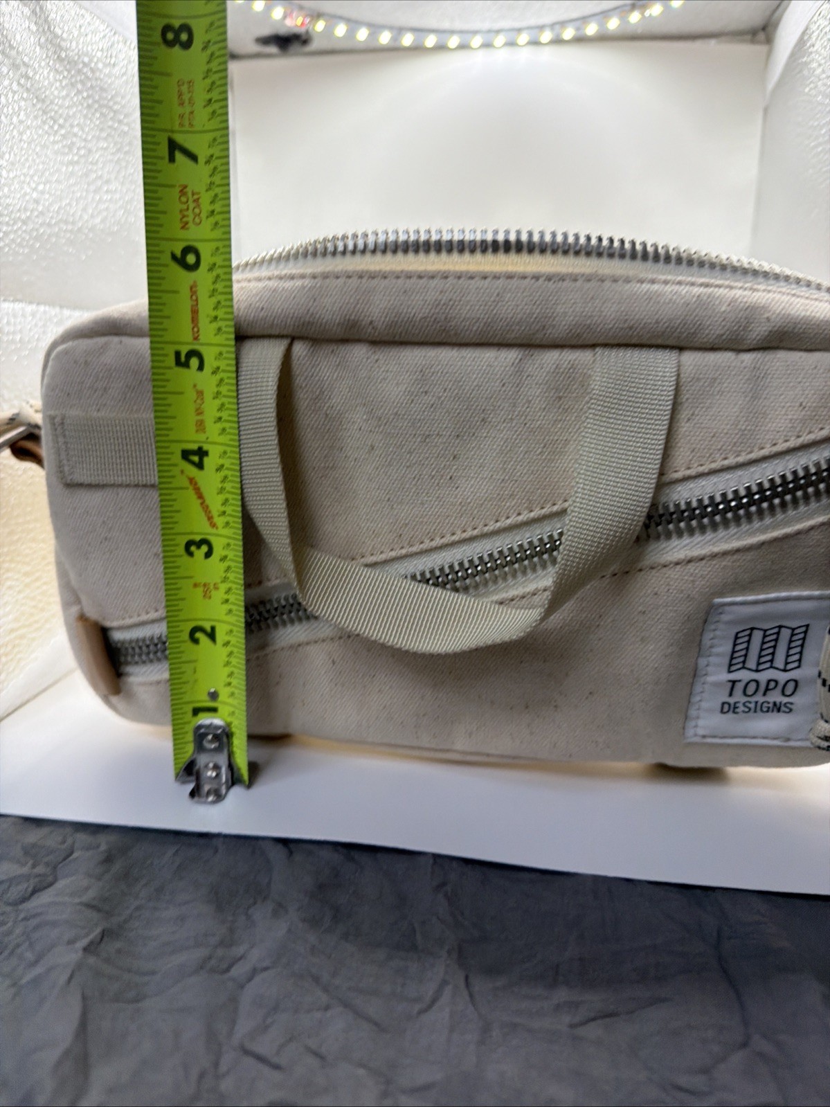 Topo Designs Mini Quick Pack Canvas Crossbody Waist Bag Natural Neutral