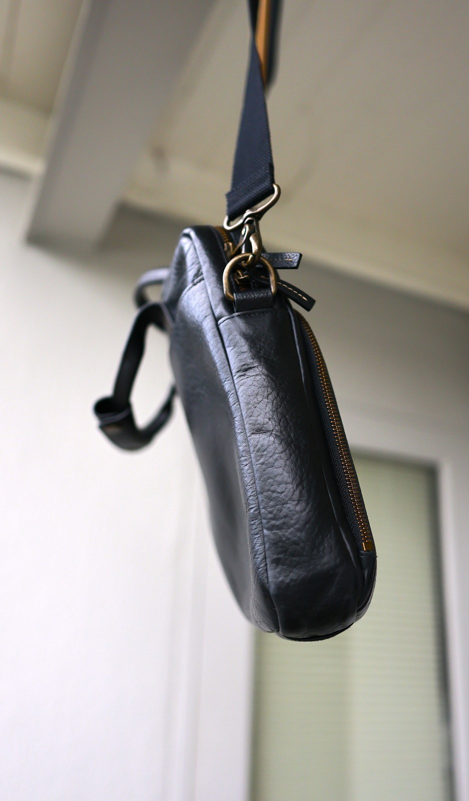 Trask Jackson Bison Leather Briefcase/Laptop Bag- Horween American Bison (Black)