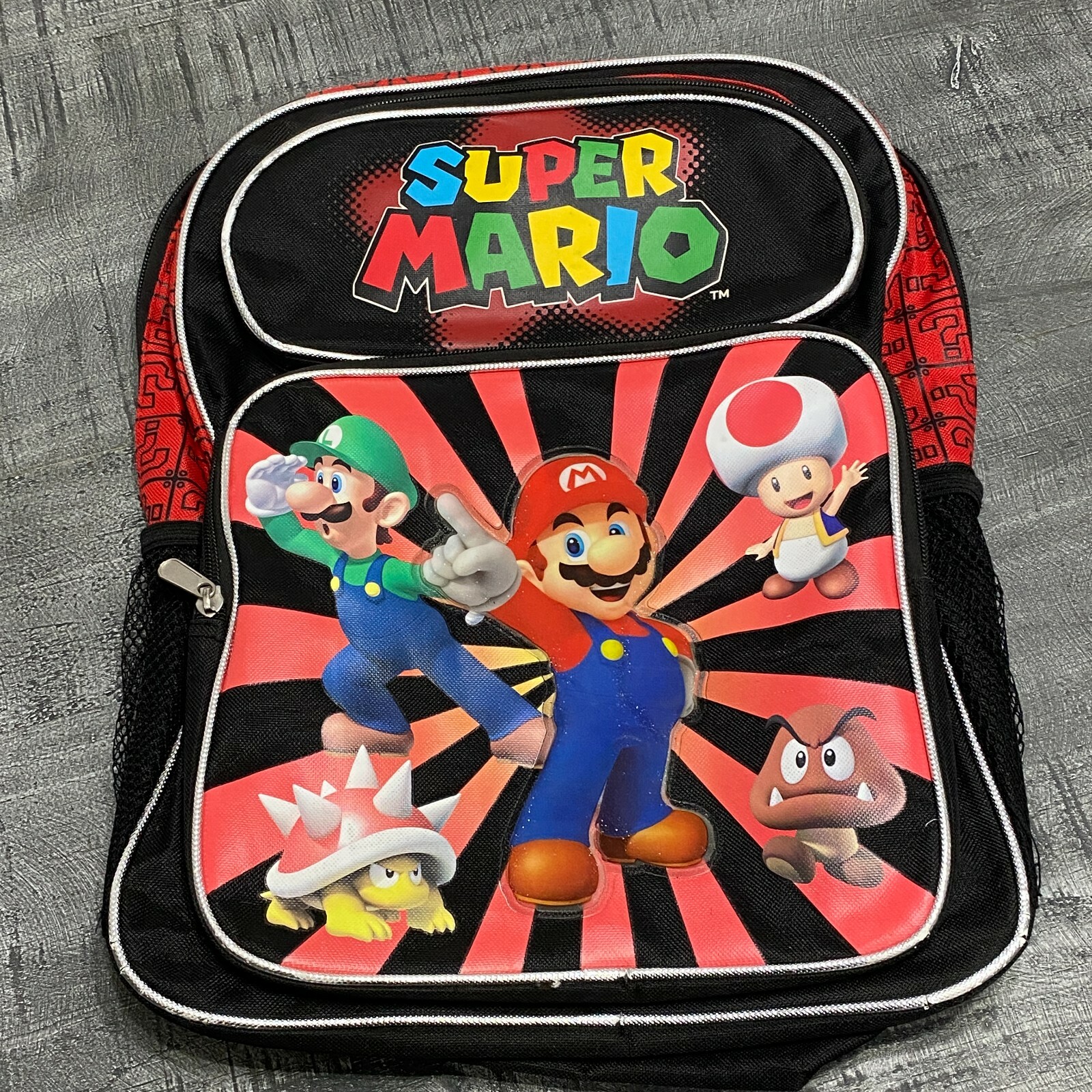 Nintendo Super Mario Bros Boys Large Backpack 16″ School Luigi Toad Yoshi Bowser