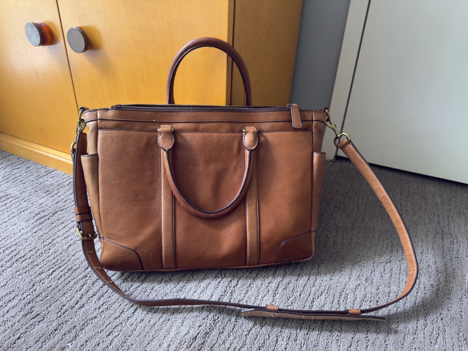 Coach mens briefcase leather