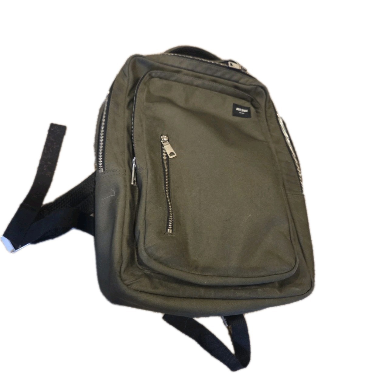 jack spade Men’s back pack Olive green authentic zip casual pocket