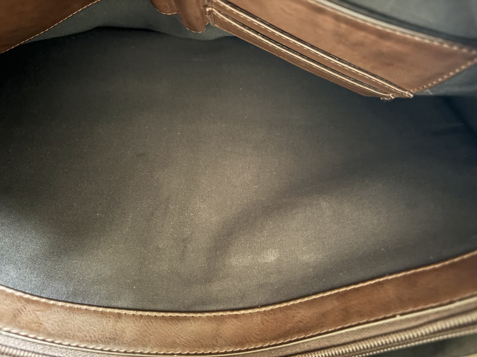 Calvin Klein Shoulder Bag Briefcase Messenger Bag Leather Brown Plain Men