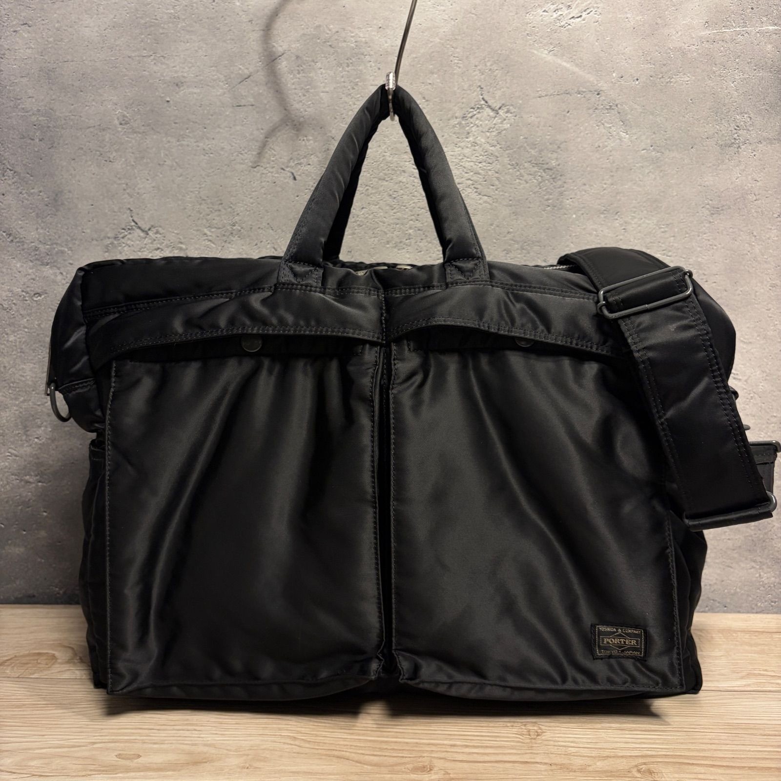 PORTER Black 2Way Microfiber Business Shoulder Briefcase