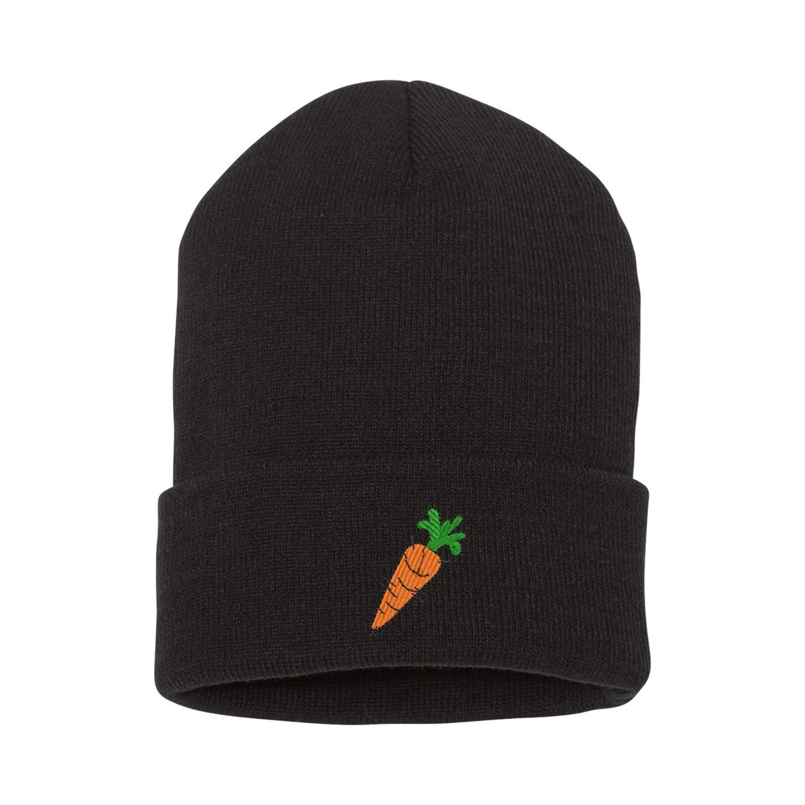 Carrot embroidered beanie hat, custom embroidered beanie