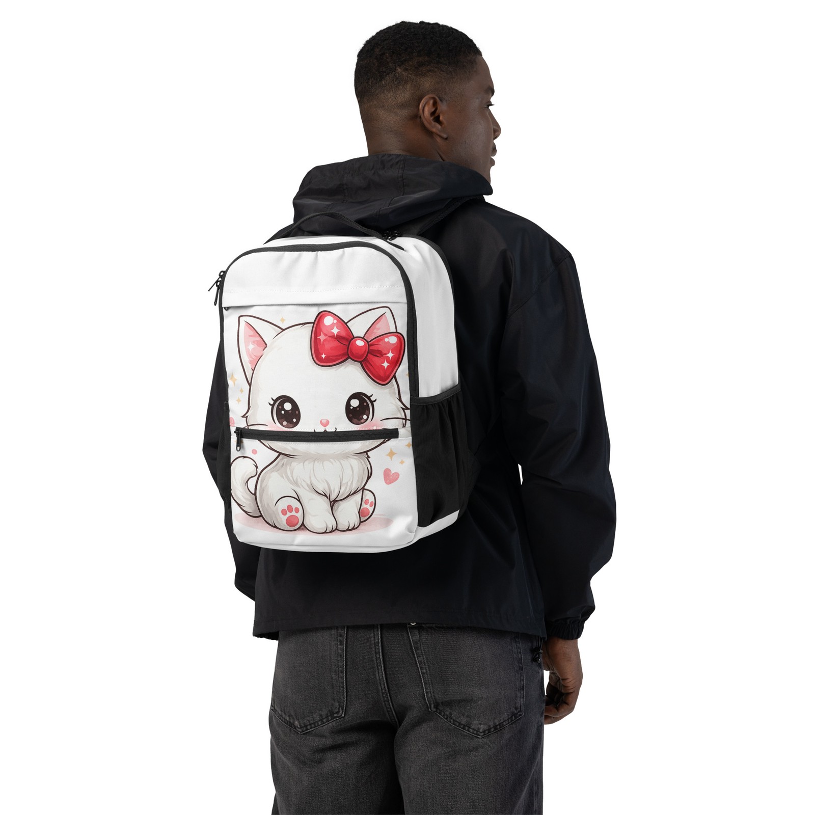 Kitty Backpack with Pink Bow – Cute Cartoon Cat School Bag