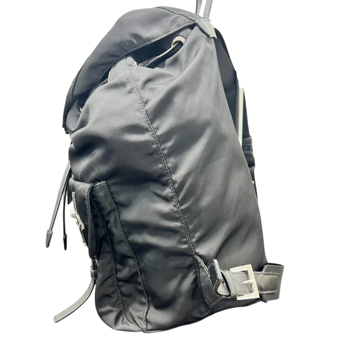 PRADA 1BZ811 robot Backpack Â· Daypack black Nylon leather Second Hand B-rank