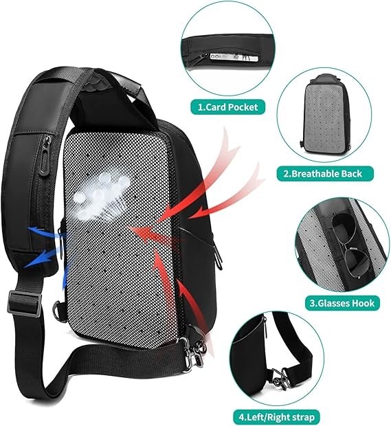 Messenger Bag for Men,Small Black Sling Crossbody Bags,Waterproof