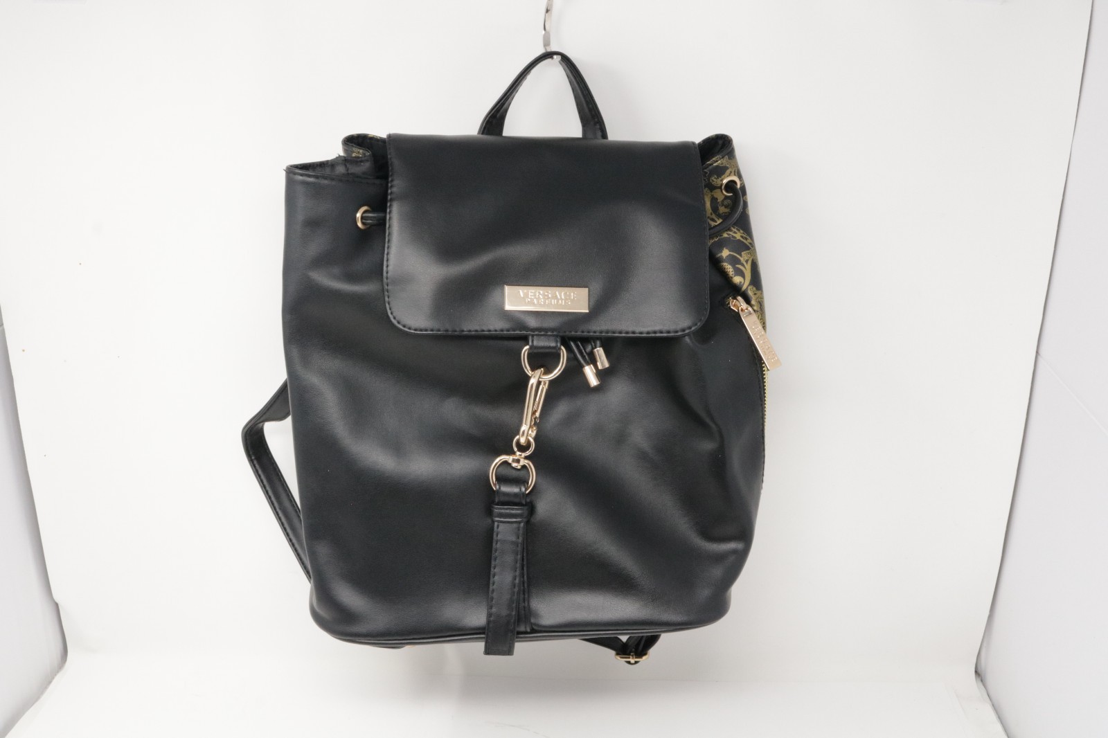 Versace Parfums Backpack Bag Faux Leather Barocco Large Graphic Print