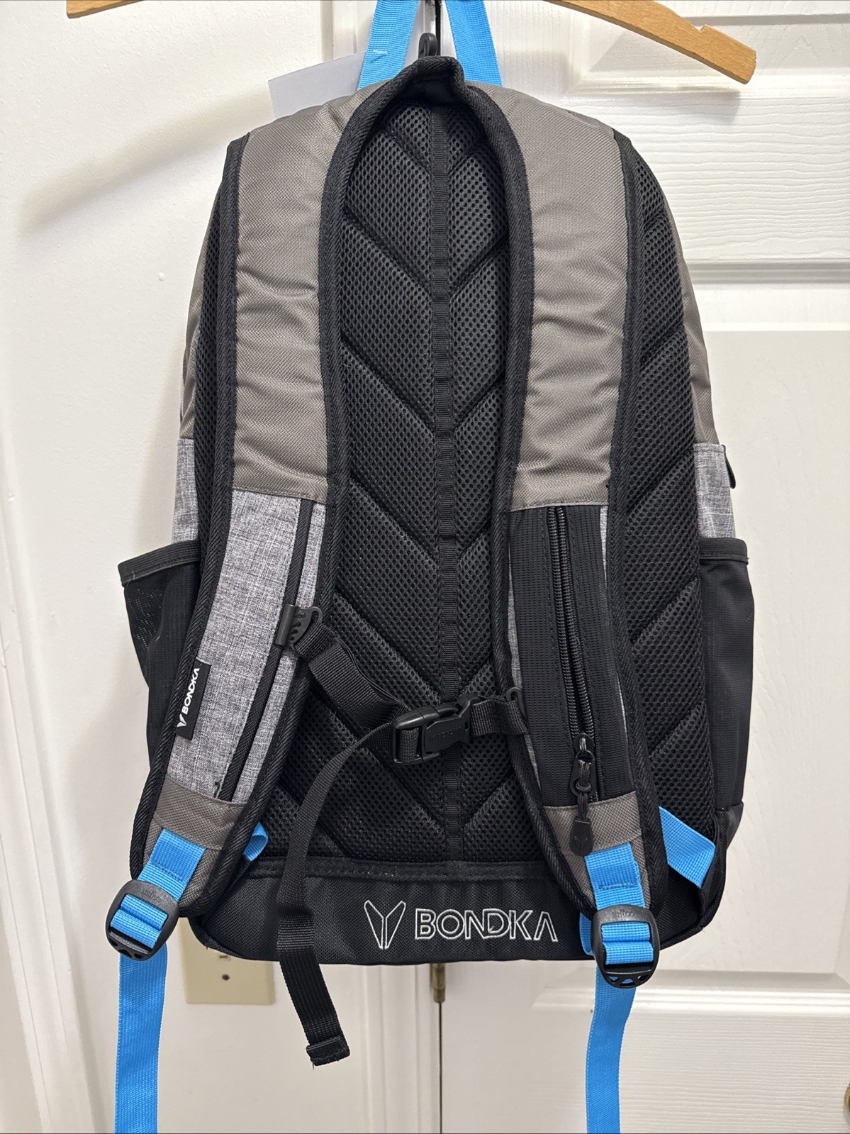 Bondka 19.5″ Eolus Backpack – Blue & Heathered Gray Holds Laptop. School/travel