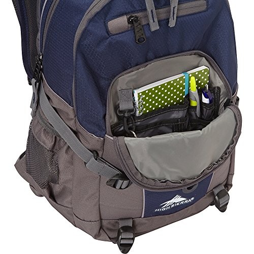 HIGH SIERRA LOOP BACKPACK, TRAVEL, WORK BOOKBAG, TABLET SLEEVE, SILVER HEATHER