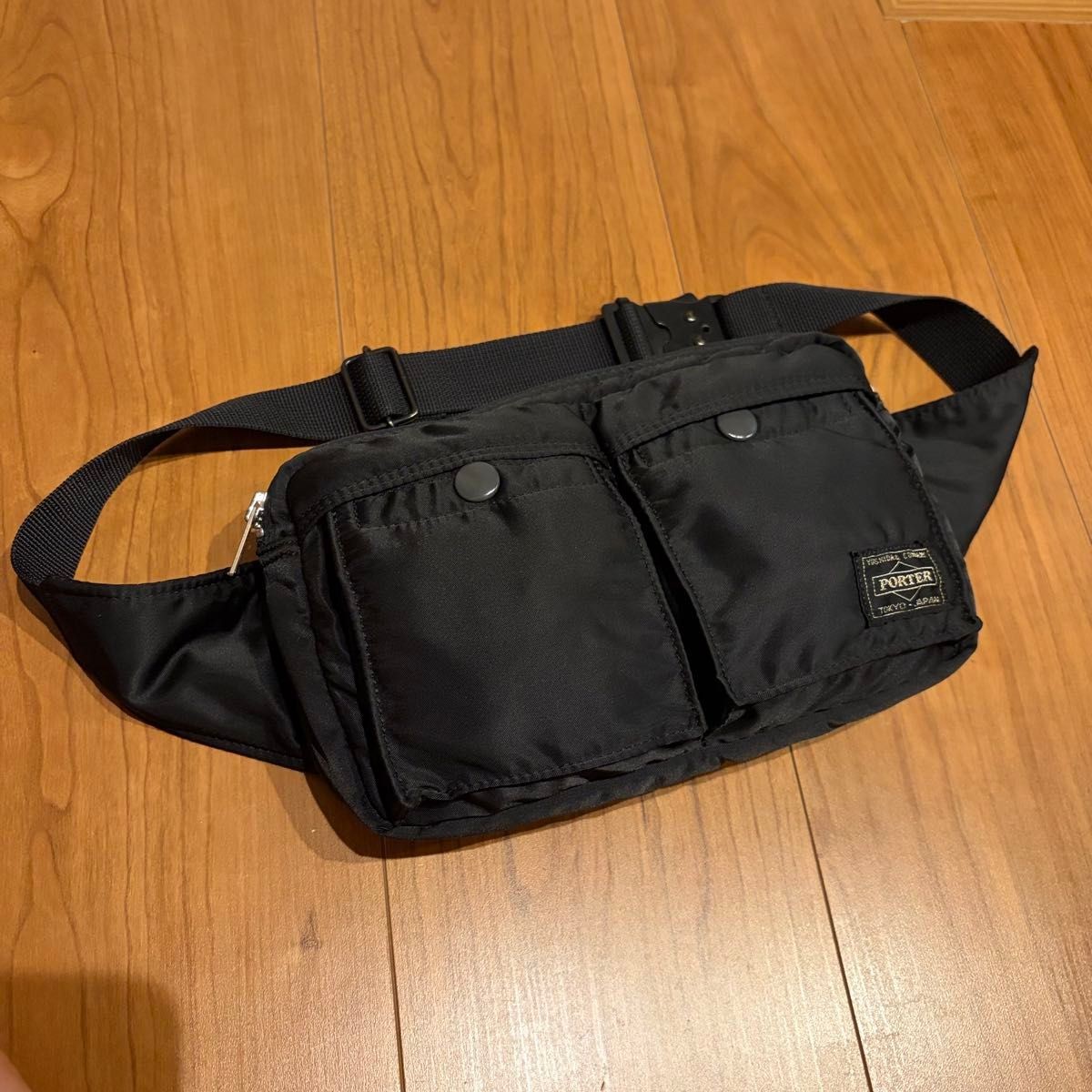 Authentic YOSHIDA Kaban Porter TANKER Waist Bag Gray 14cm x 23cm x 5cm Used