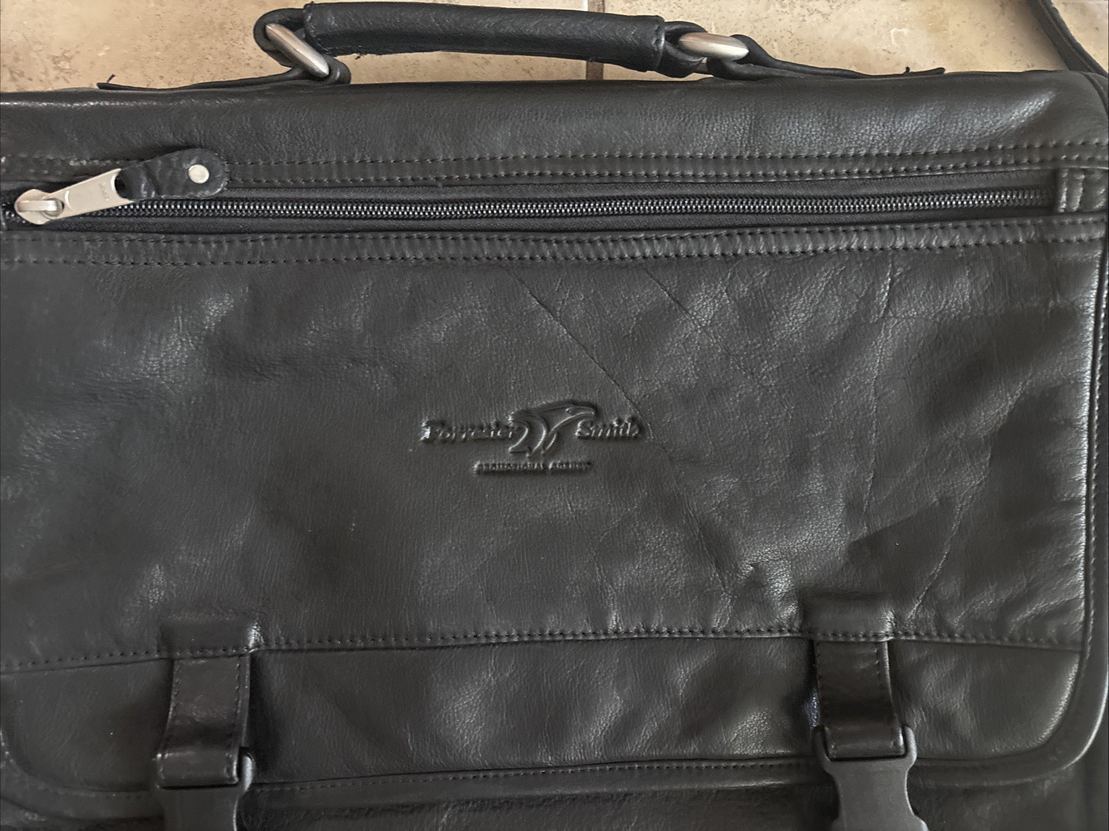 Canyon Outback Document Bag Black Genuine Leather Traveler Overnight Expandable