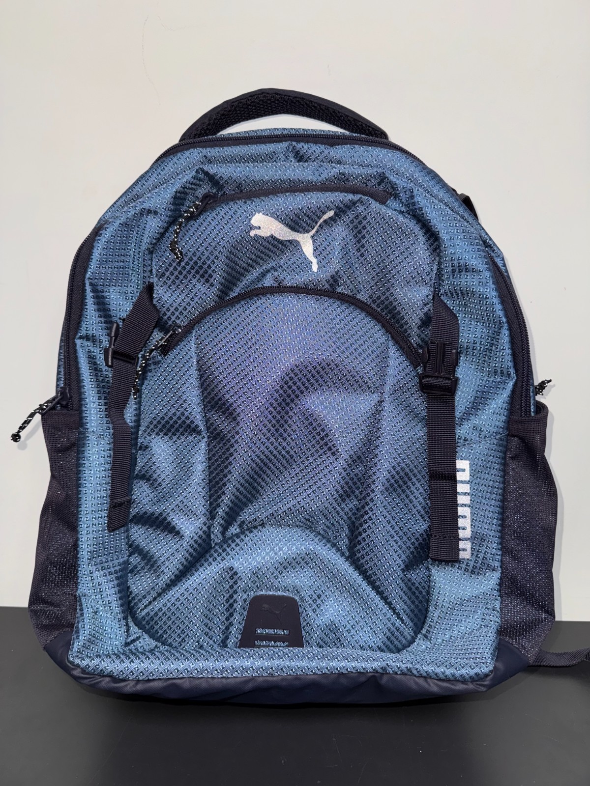 EUC PUMA Challenger Backpack Padded 15” Laptop Secret Pockets Blue Spacious