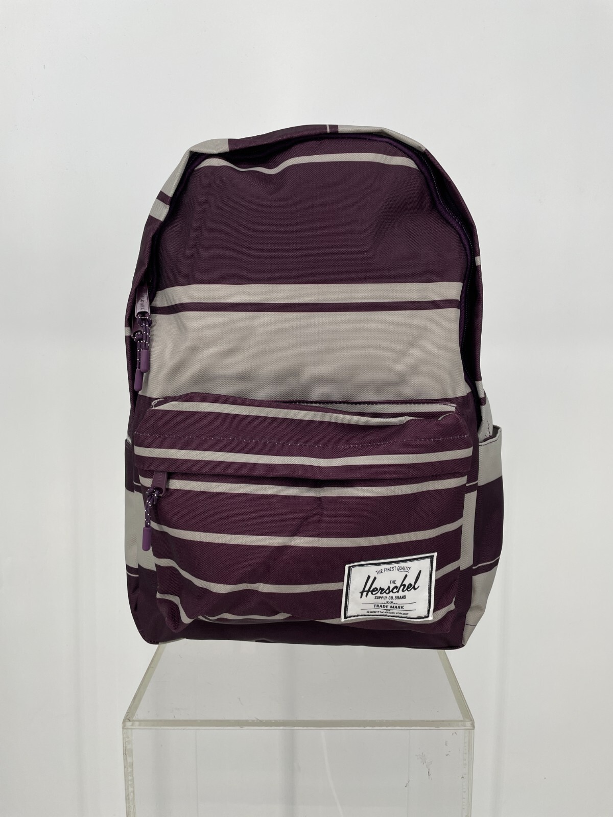Herschel Heritage Prep Stripe Backpack Blackberry Wine 17.5″x12.5″x6″ HSC-BP0885