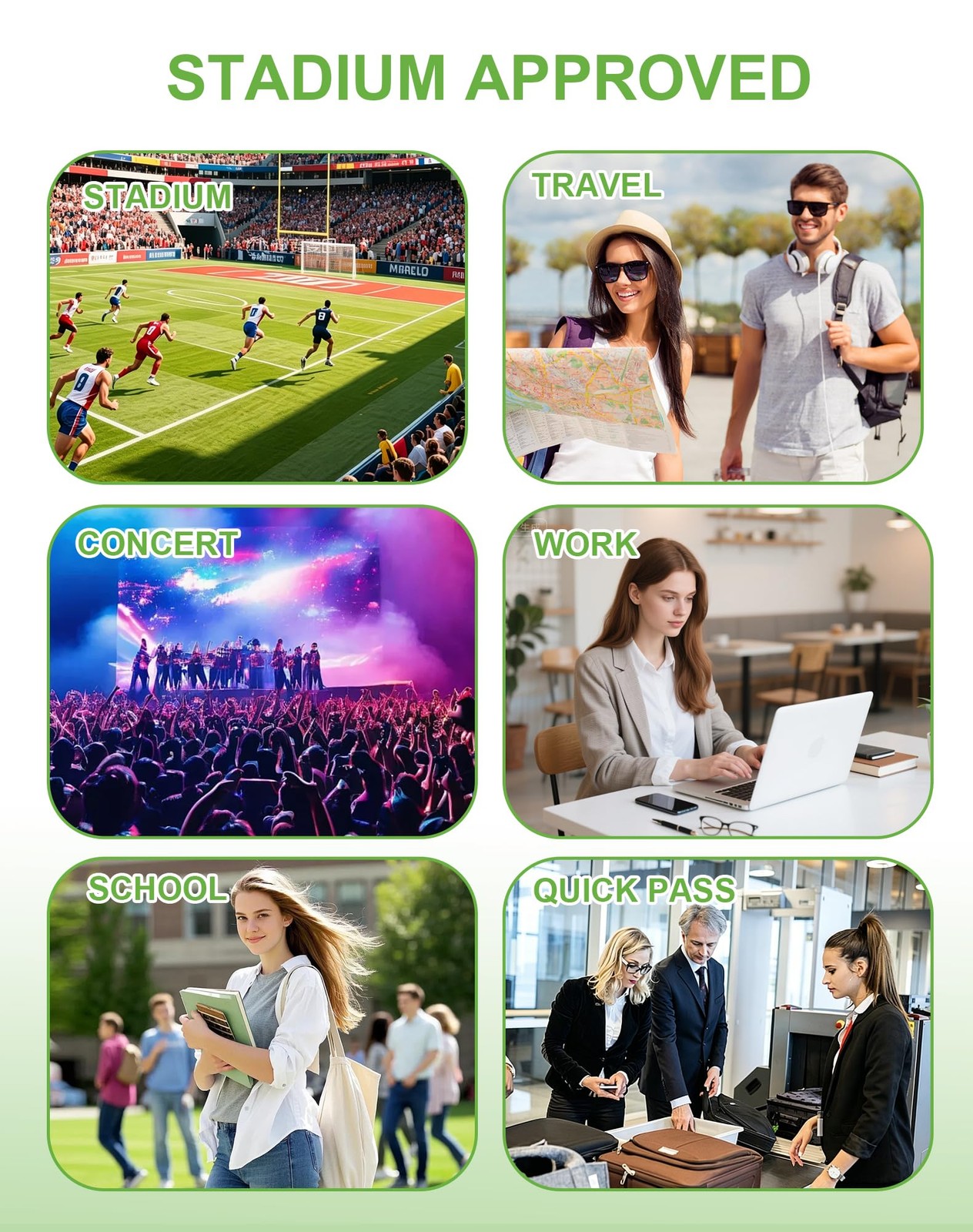 Clear Backpack for Stadium Events, 12x11x6 Inches Stadium Approved