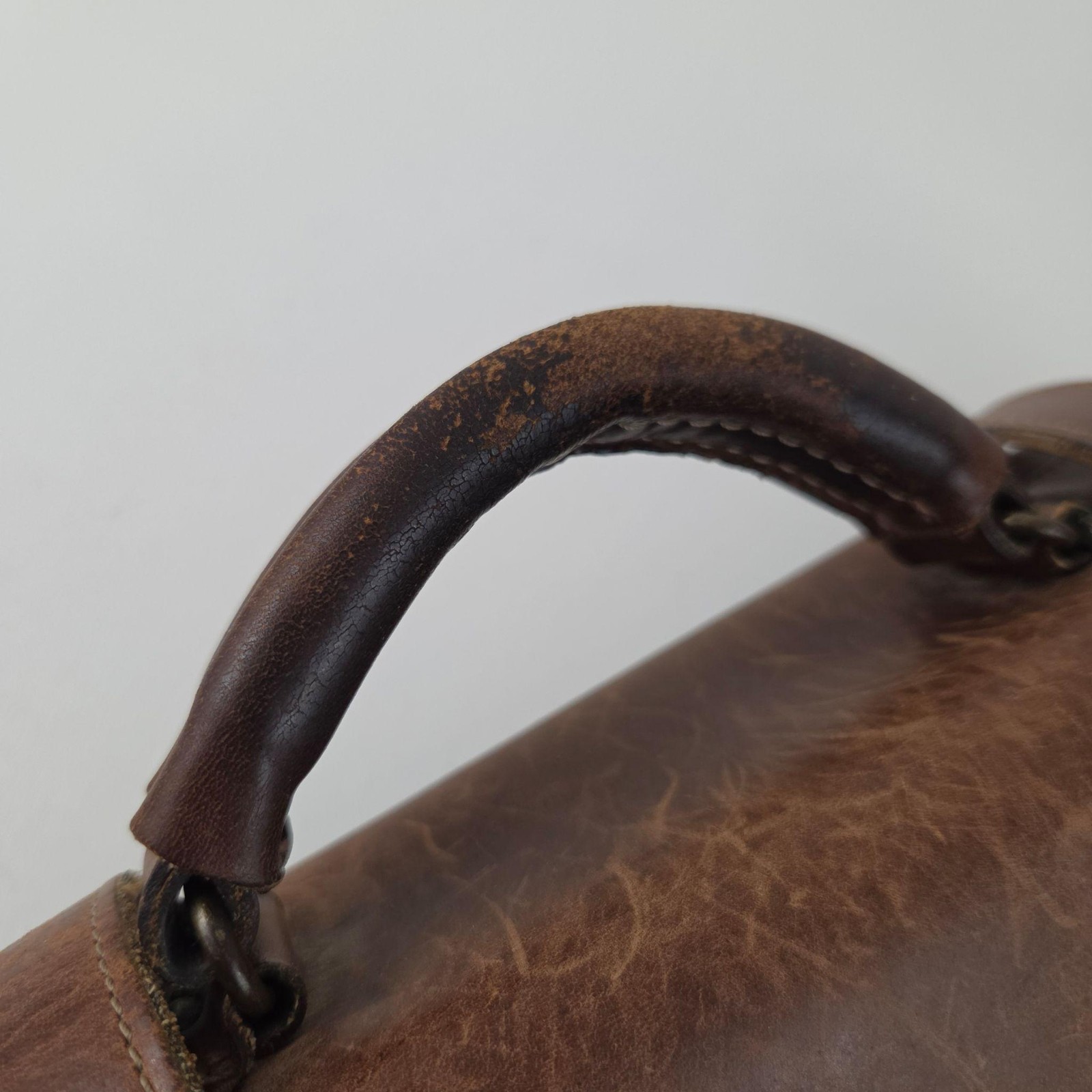 Schlesinger Leather Briefcase Bag Mens Large Brown Full Grain Organizer Business
