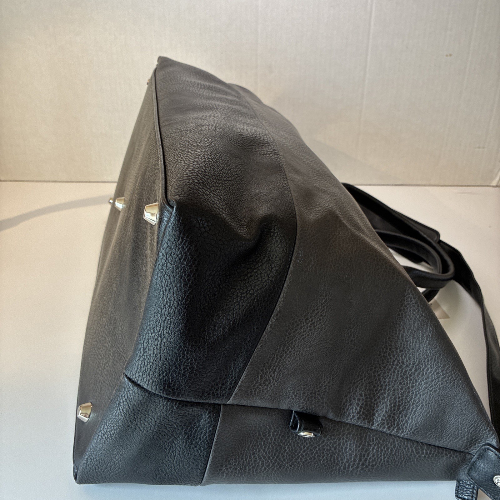 Brouk and Co Alpha Duffel Bag Luxurious Vegan Leather Black/Grey MSRP $156