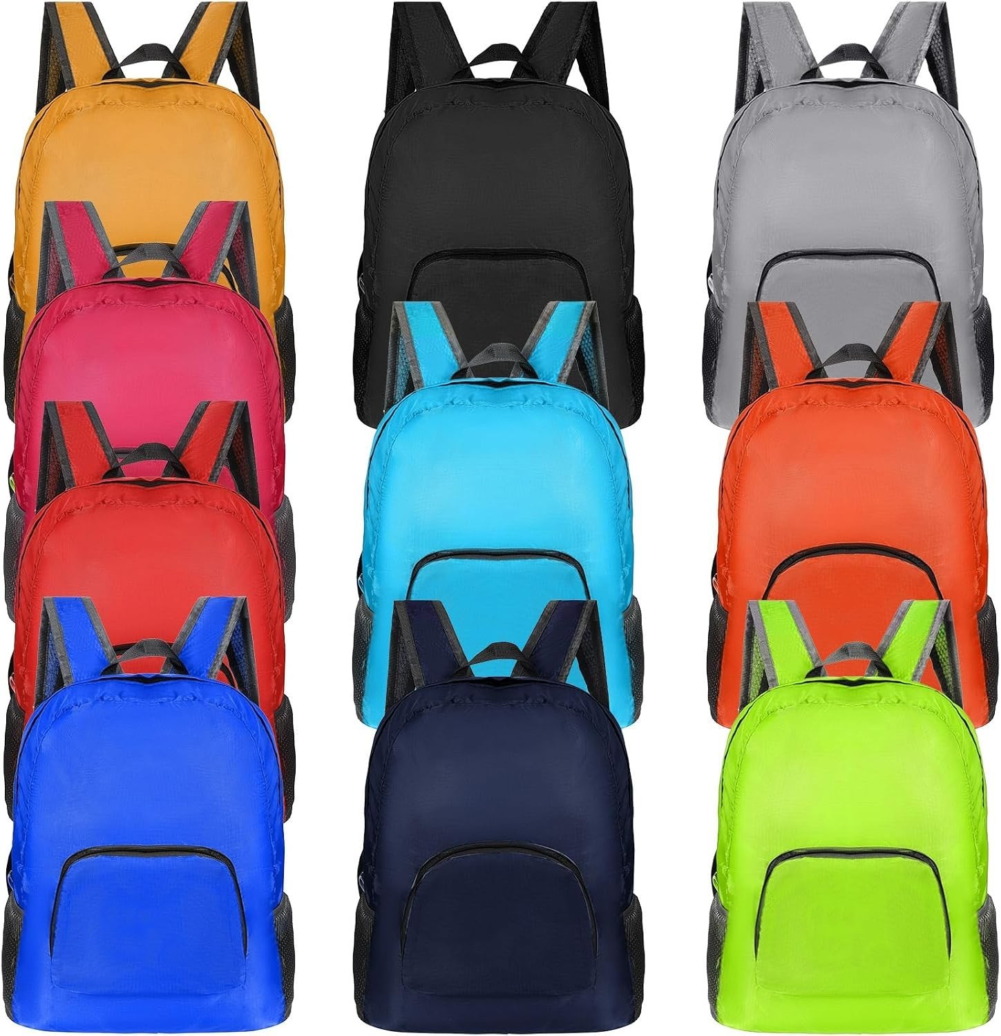 10 Pack 17″ Classic Backpacks in Bulk Foldable Lightweight Back Packs Basic Clas