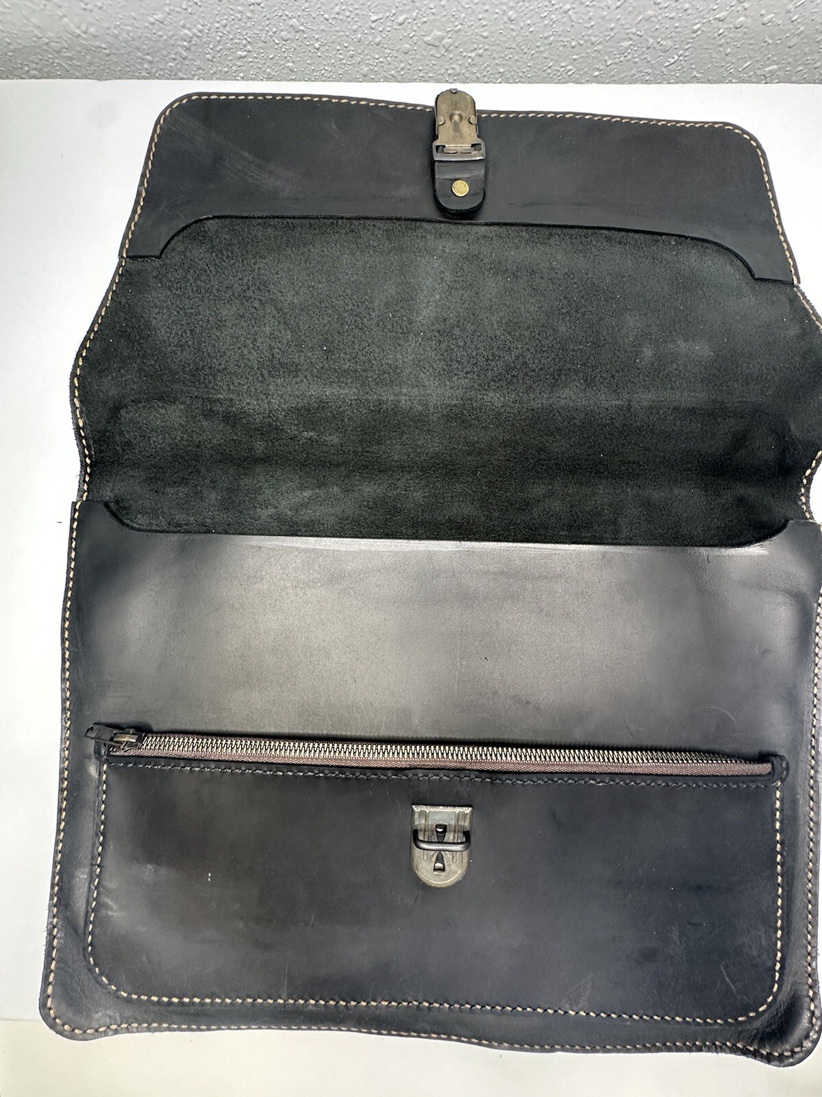 Attache Black Leather Handmade Briefcase Jude 1:2 Mercy Peace Love Abundance