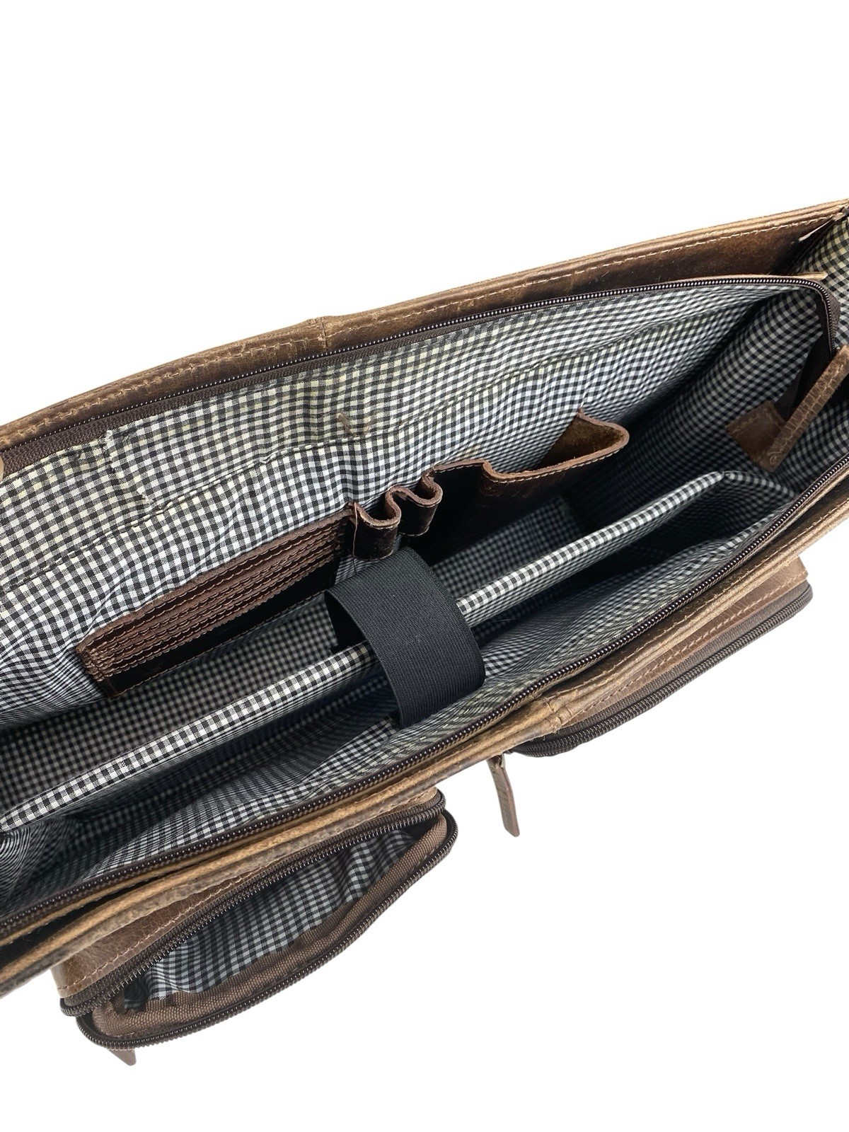 Distressed Buffalo Leather Briefcase Laptop Messenger Bag Satchel Brown Unisex