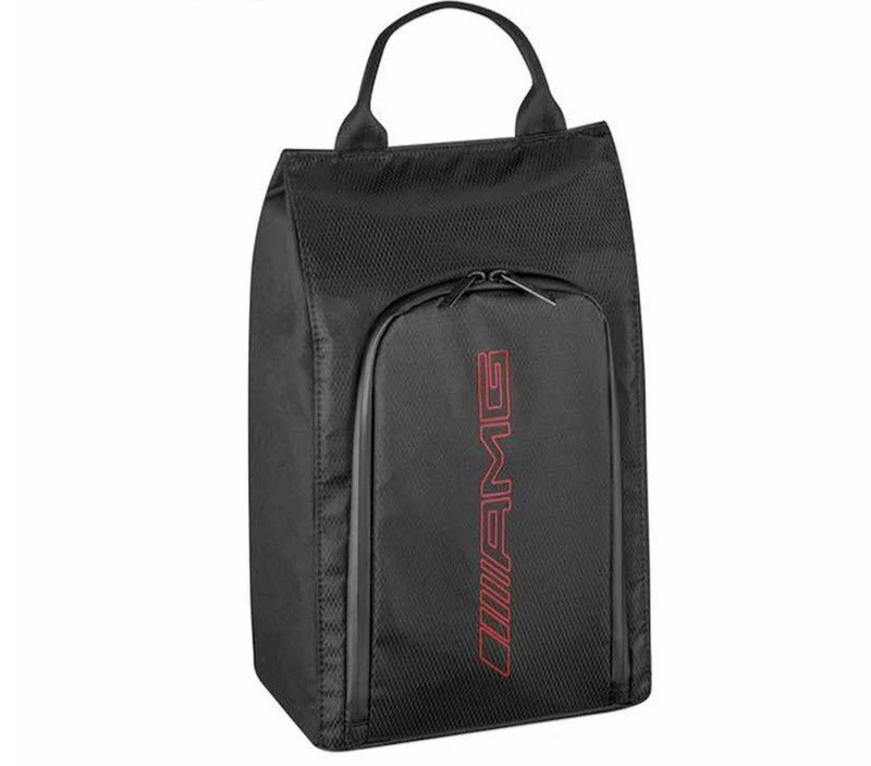 Genuine Mercedes-Benz AMG Golf Shoe Bag Black Red 38cm Zip Case