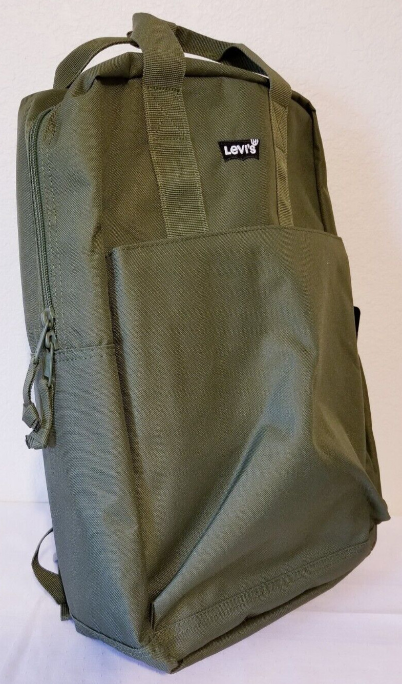 NWT LEVI’S Unisex BACKPACK L-PACK LARGE MILITARY GREEN POLYESTER 25 L Capacity