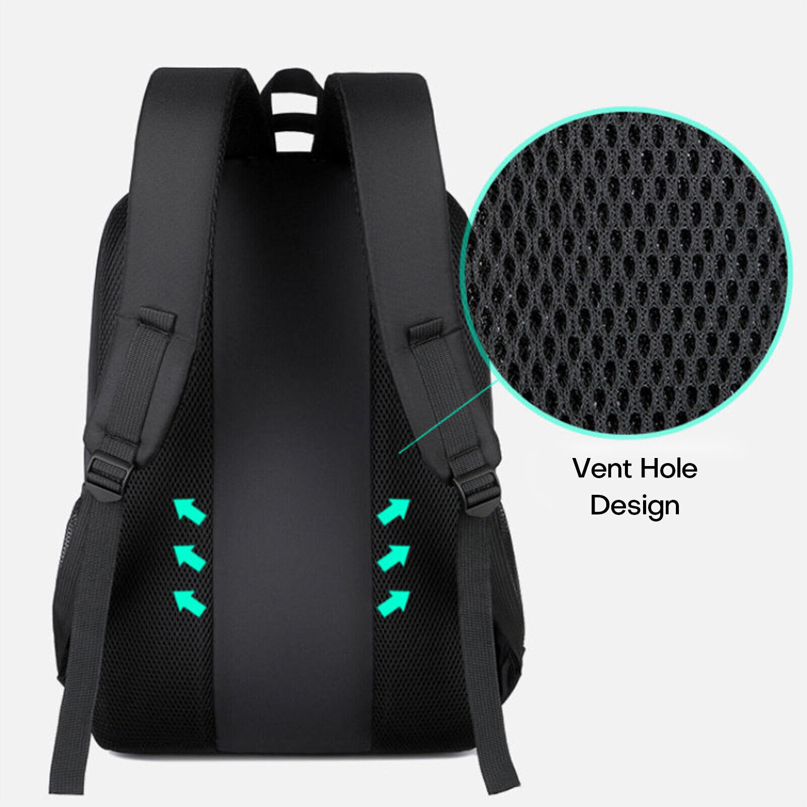 Oxford Anti-theft Laptop Backpack Travel Business Shool Book Bag w USB Port
