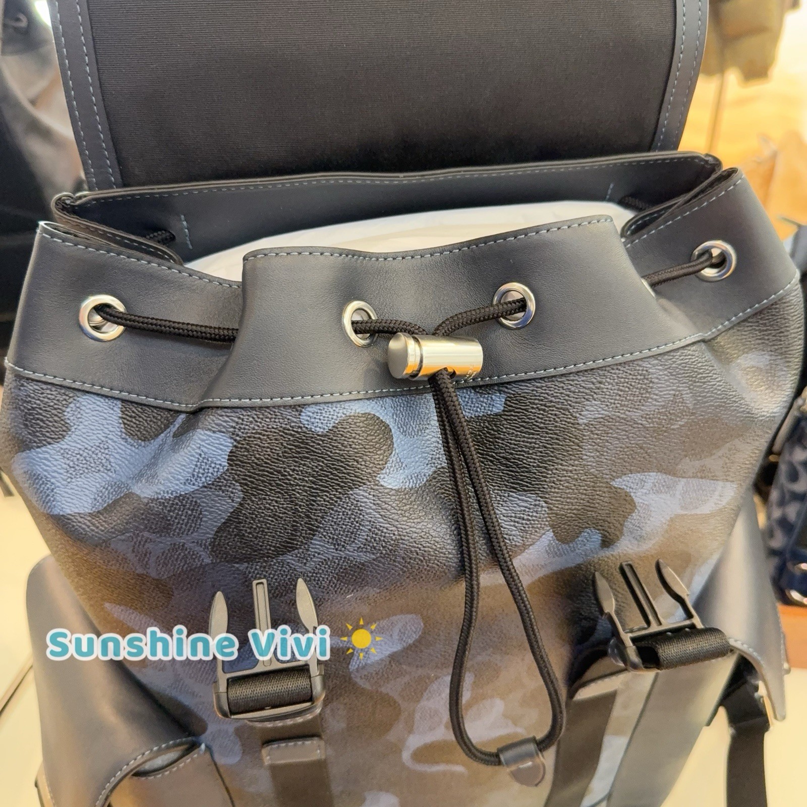 NWT COACH MEN’S Clark Backpack In Signature Camo Print Silver/Blue Multi cdc20