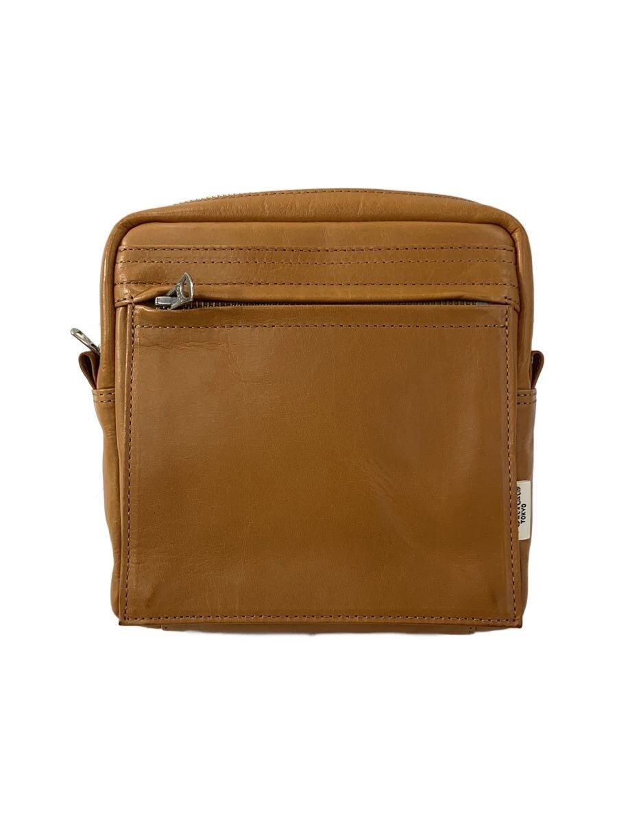 Authentic PORTER Leather Waist Bag Camel 19cm High Compact Crossbody Bag