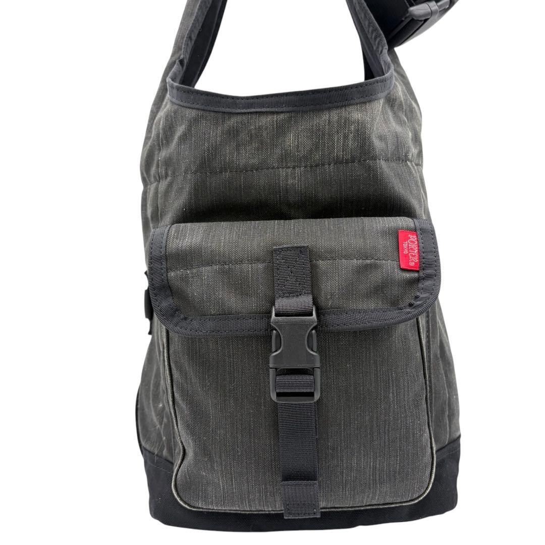 Authentic Yoshida Kaban PORTER Shoulder Bag 00s Y2K Black, 27cm x 22-34cm x 15cm