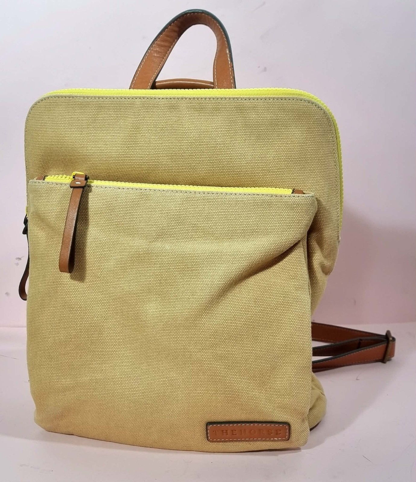 The Horse Canvas & Leather Backpack Yellow Canvas Rucksack Bag