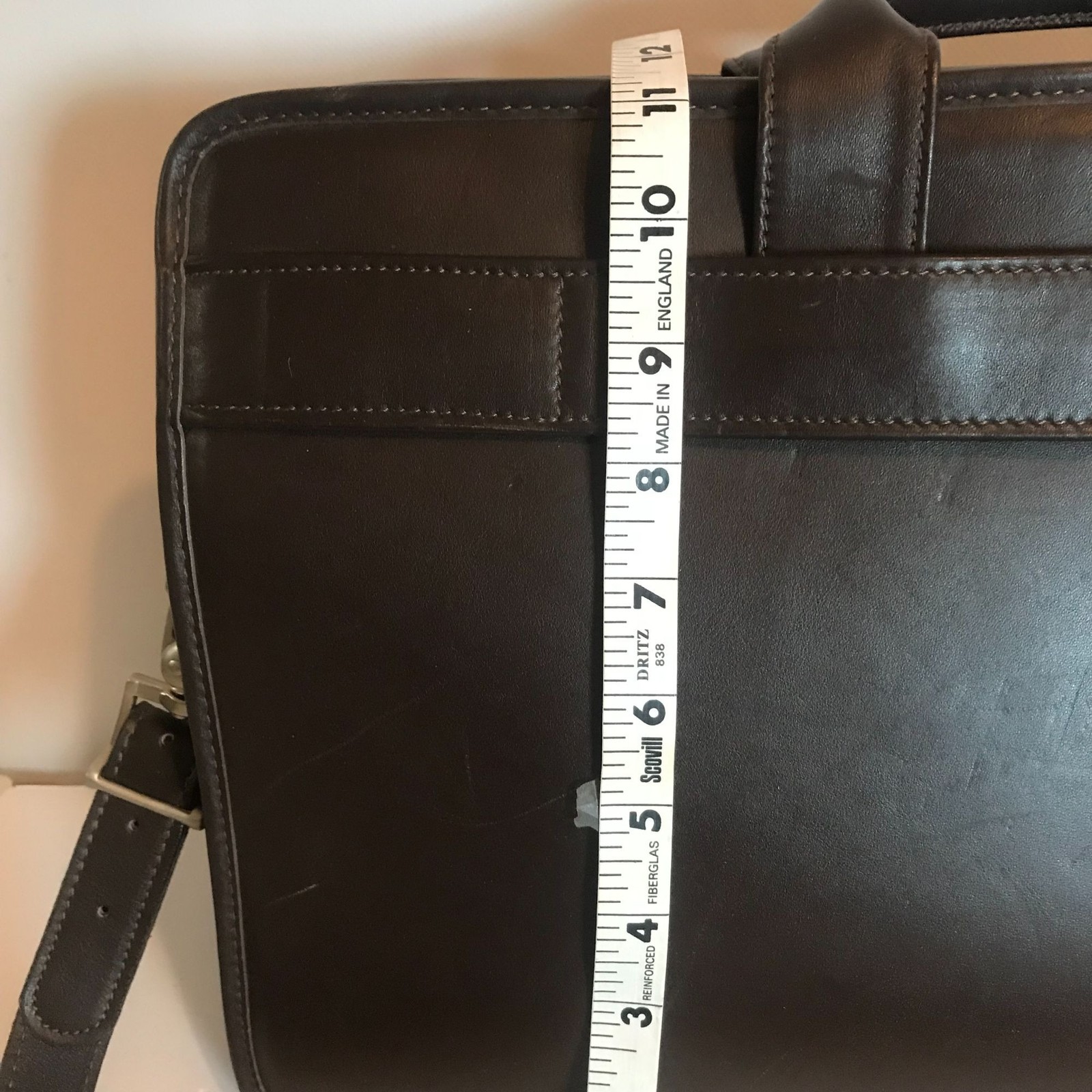 JACK GEORGES Executive Leather Briefcase Messenger Bag Brown Zip Top 16″ USA