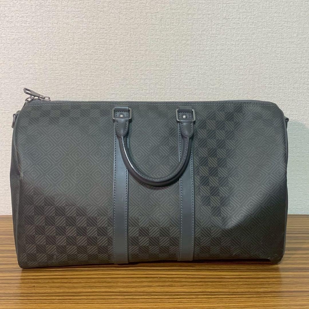 LOUIS VUITTON N41418 Damier Graphite Keepall Bandouliere 45 Bag Used