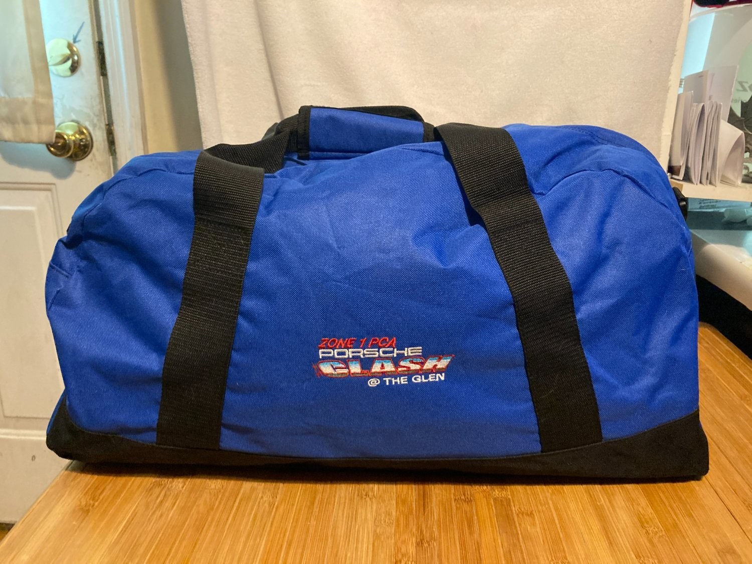 Porsche Zone 1 Pca Clash at the Glen Duffle Bag Blue Travel Gym Large