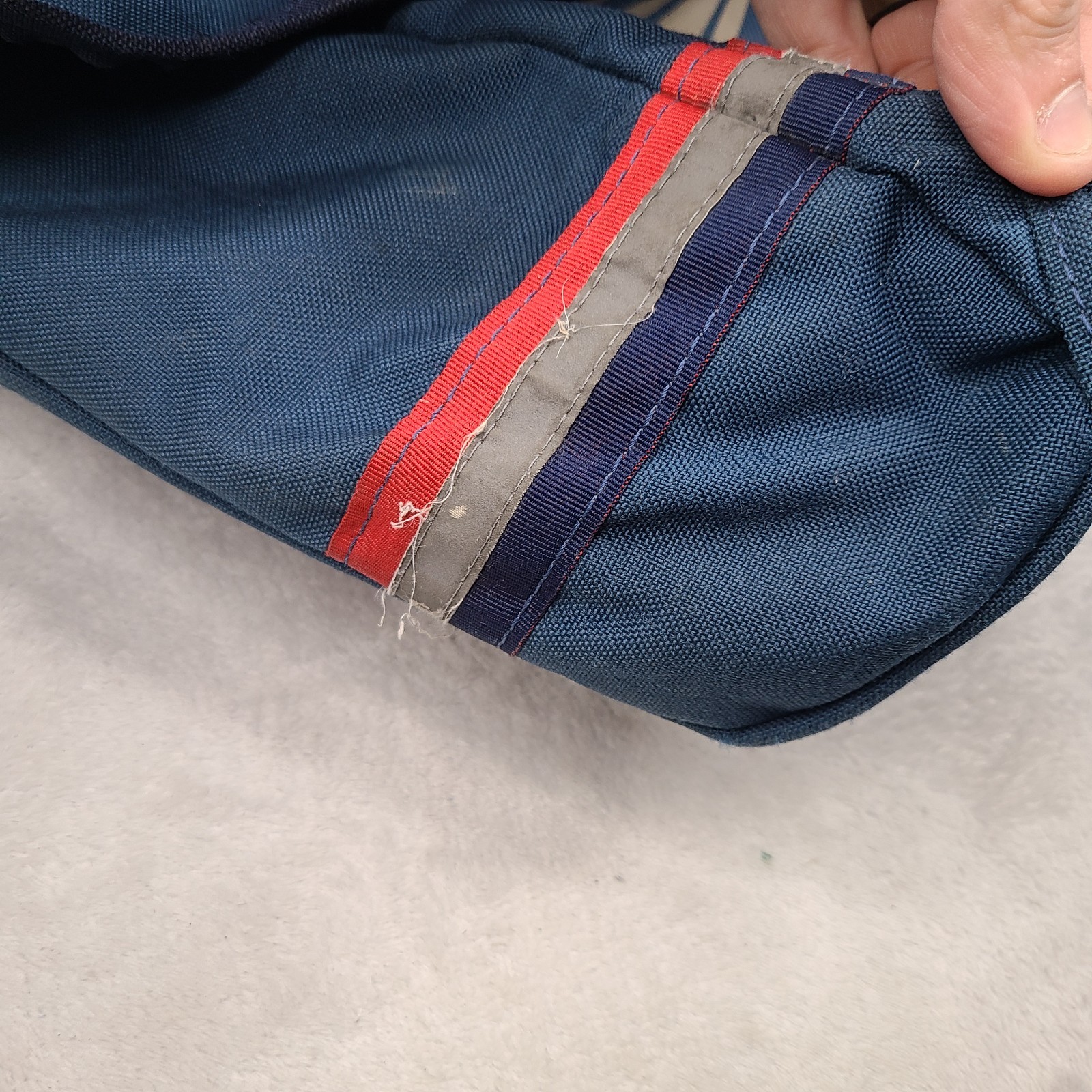 Vintage USPS Mail Carrier Bag Blue Canvas Messenger Satchel w/ Leather Strap