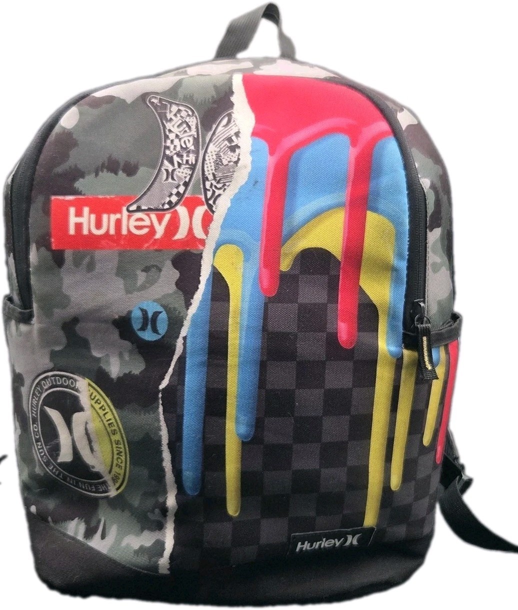 Large Hurley Backpack Padded Shoulders Laptop Bag