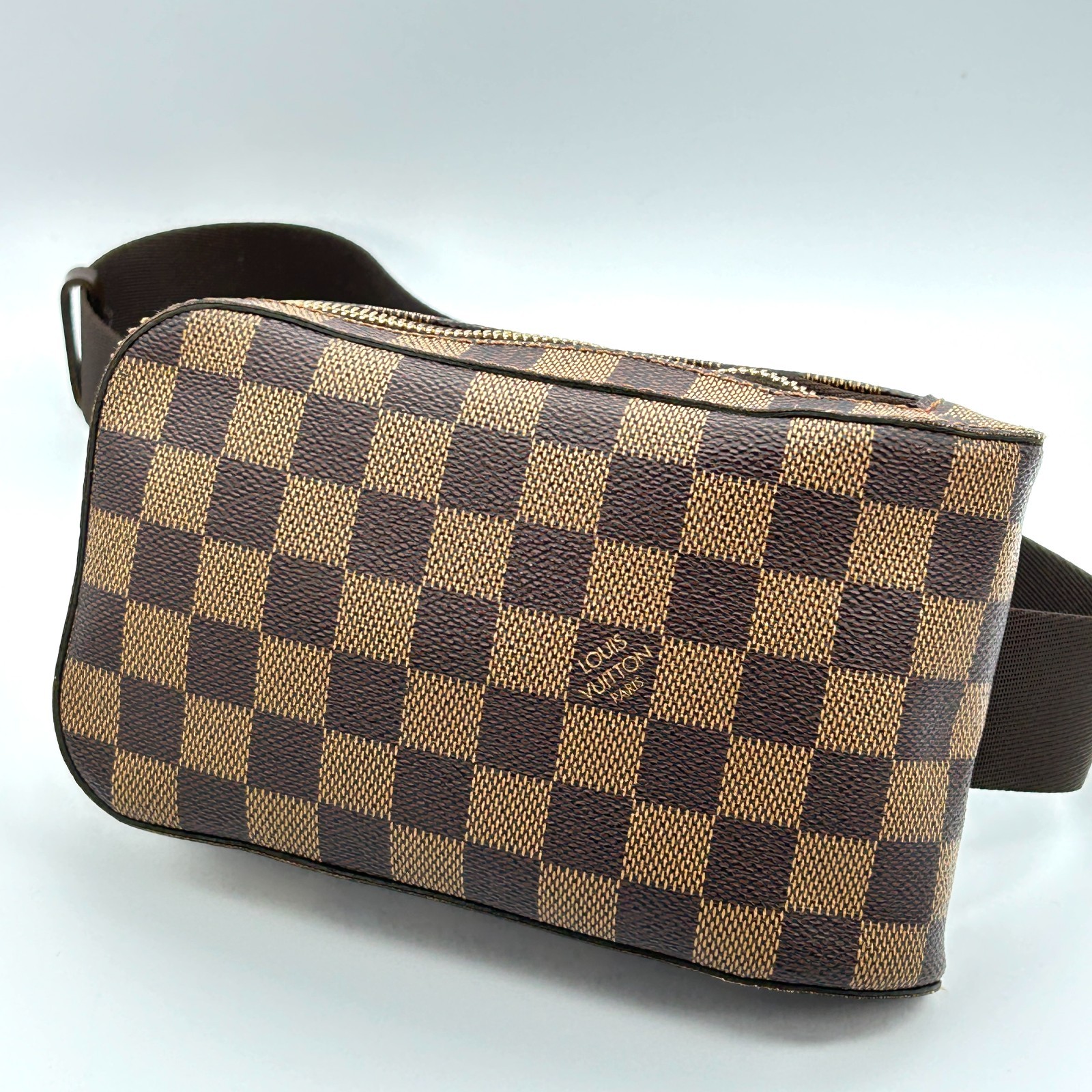 Louis Vuitton Geronimos Crossbody Damier Ebene Shoulder Bag Belt Body LV #236