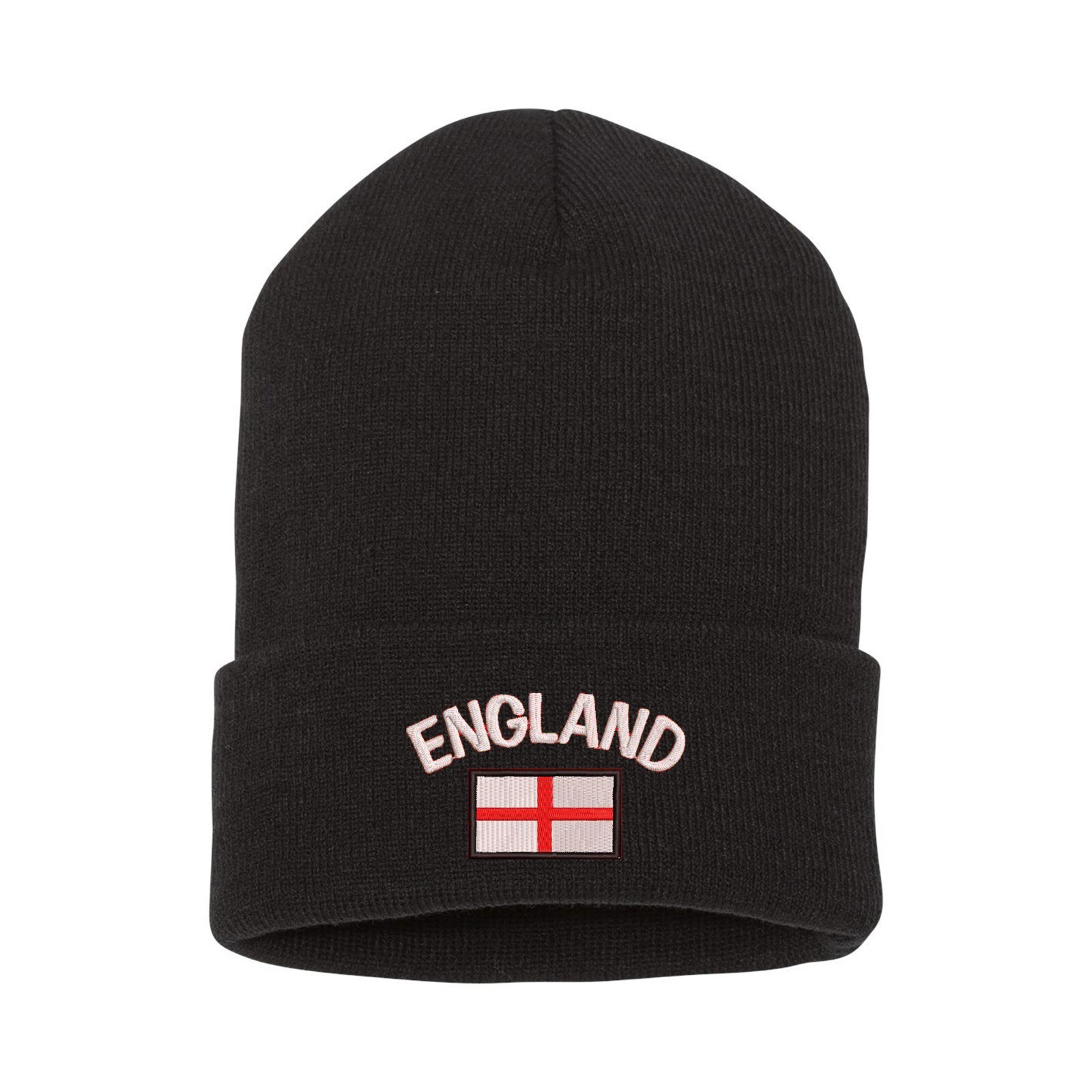 England flag embroidered beanie hat, country flag embroidered beanie hat
