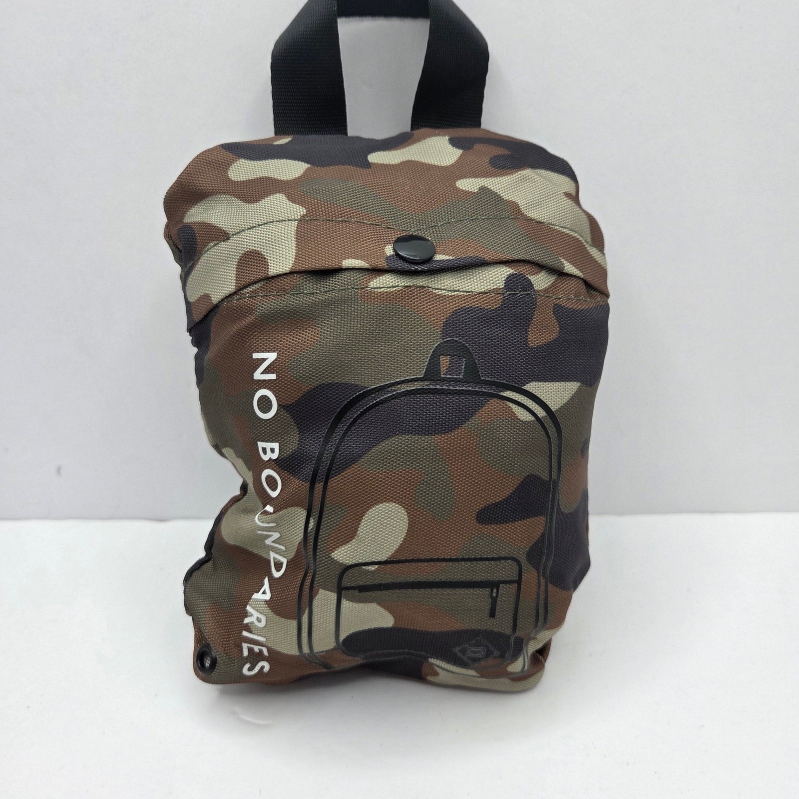No Boundaries Backpack Packable Camo Lightweight Travel Bag Green Brown