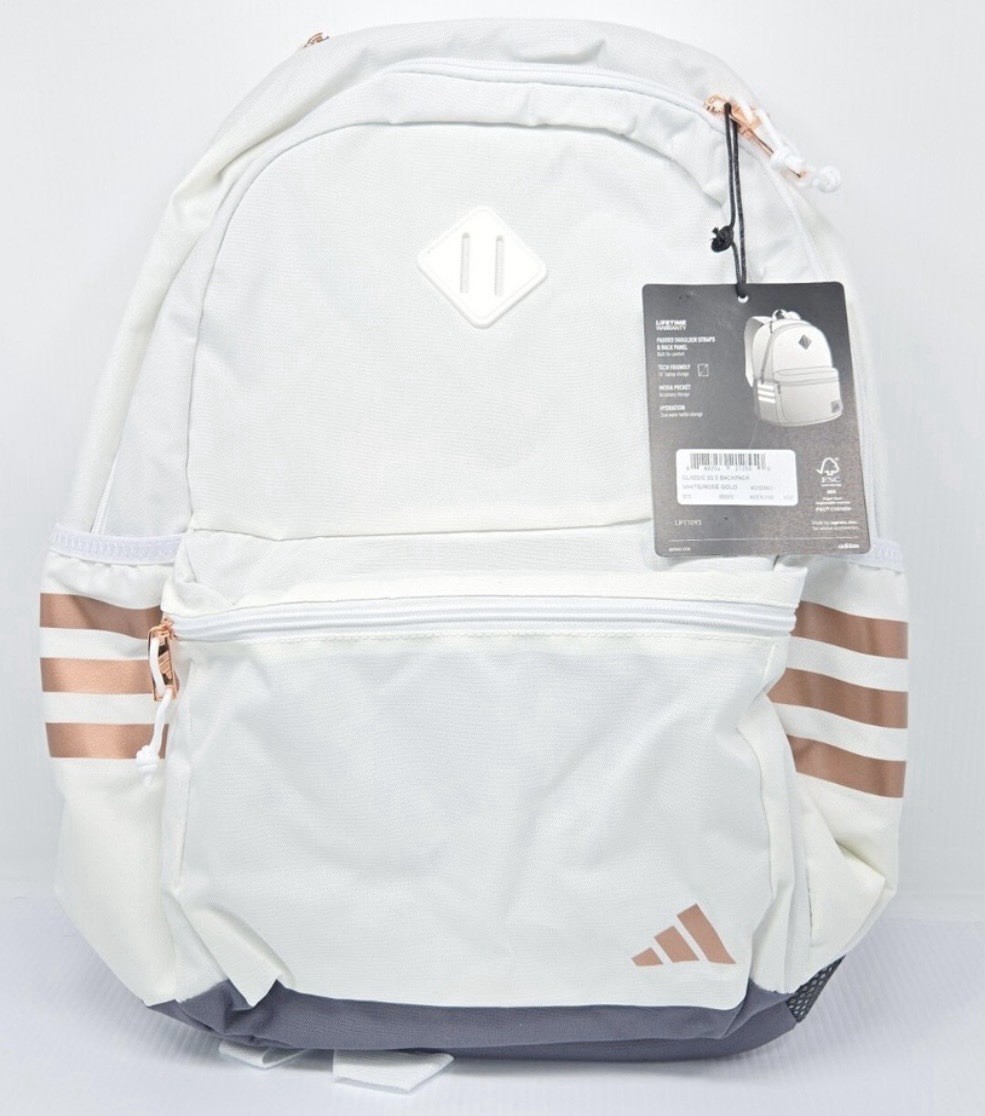 Adidas Classic Boys Backpack 3S 4 – Color: White Rose Gold