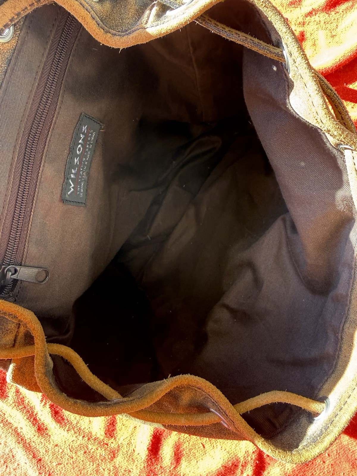 Wilsons Leather Suede Backpack Vintage Brown Leather Rucksack M. Julian