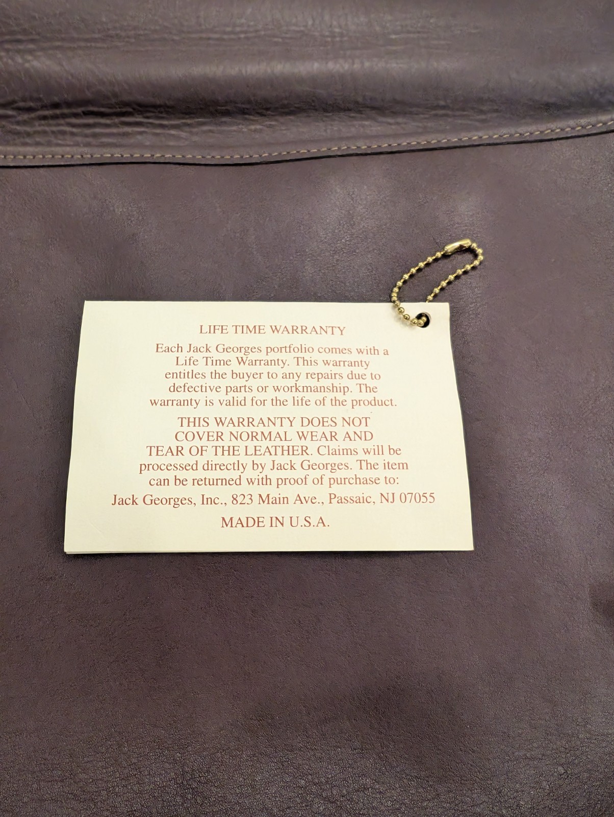 Brown Jack Georges University Professional Leather Briefcase Messenger Bag #2456