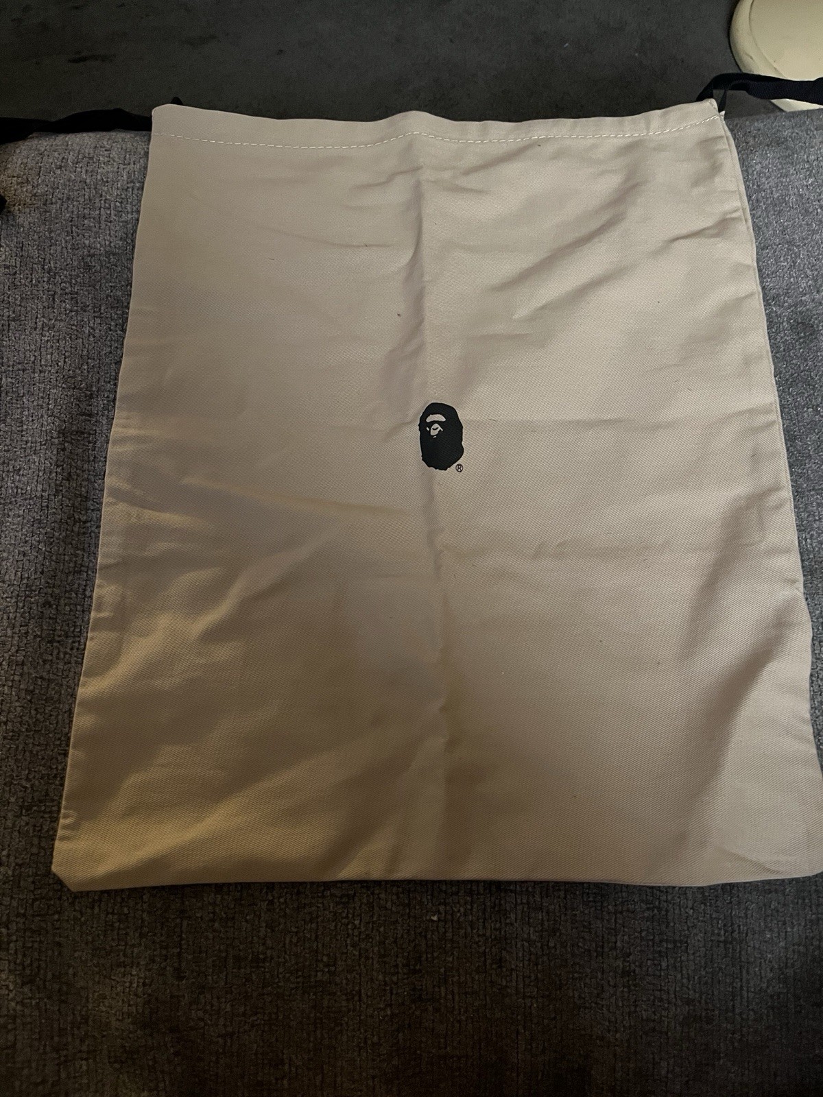 BAPE “A BATHING APE” Sneaker Shoe Drawstring Dust Bag Tan 17in x 13.5in NEW B