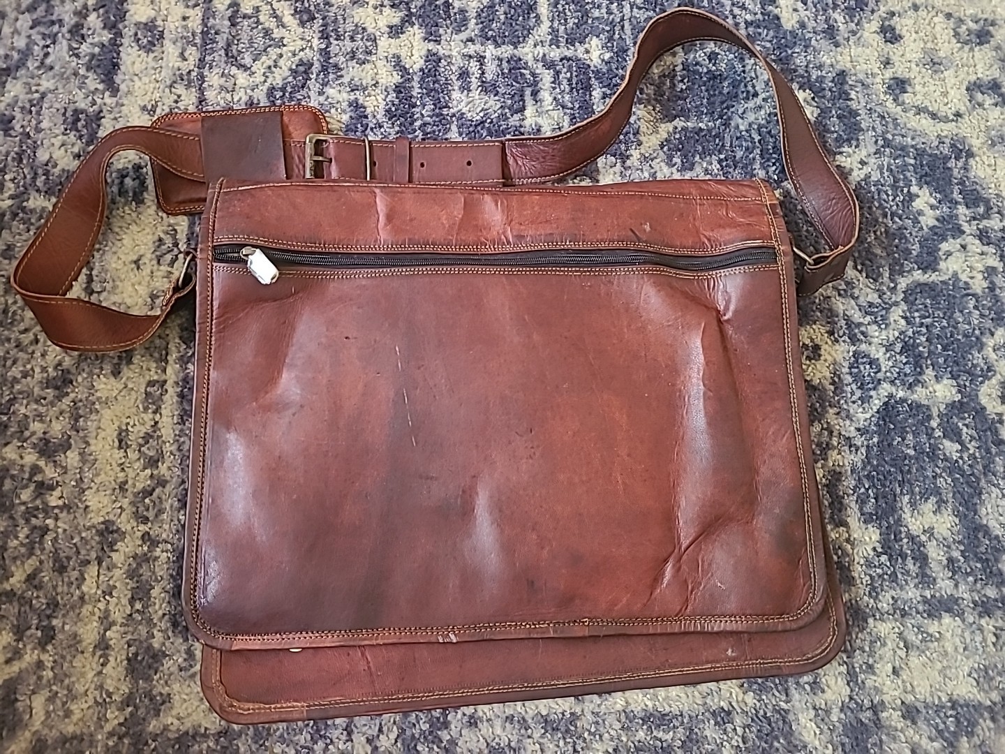 Komals Passion Leather Vintage Messenger Bag Laptop Briefcase CHECK DESCRIPTION