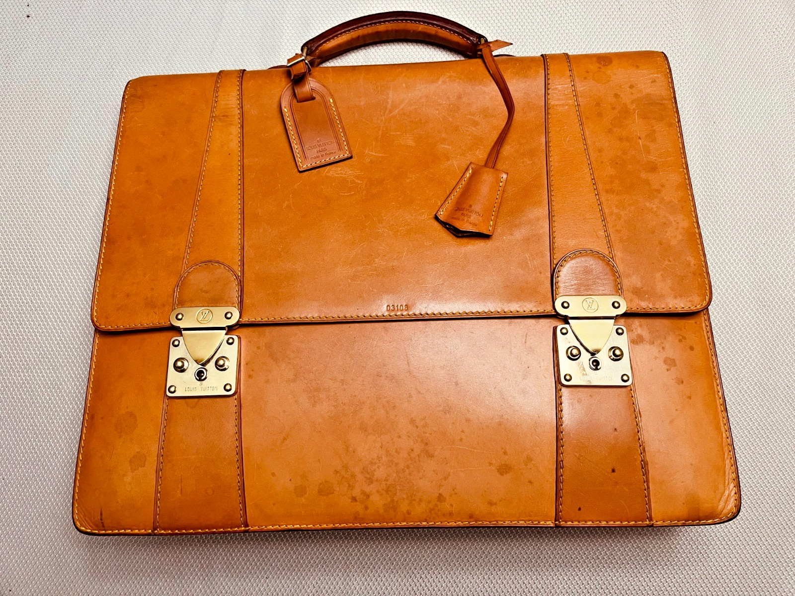 LOUIS VUITTON “SELBIT” NOMADE Leather Briefcase / Satchel / Portfolio – France