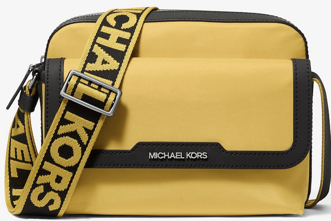 Michael Kors Lautner Medium Nylon Camera Crossbody Bag Honey