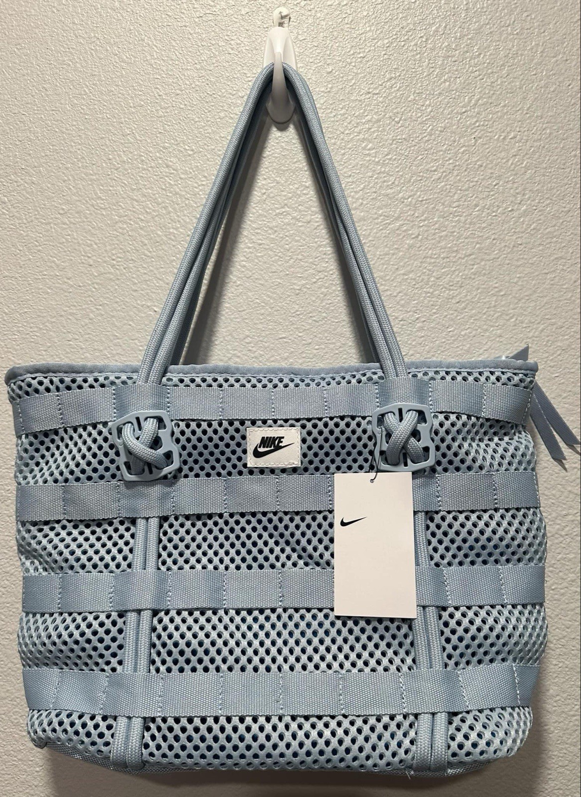 Nike Light Blue AF-1 Sportswear Small Tote Bag AF1 Cord Woven Nylon CU2607 440